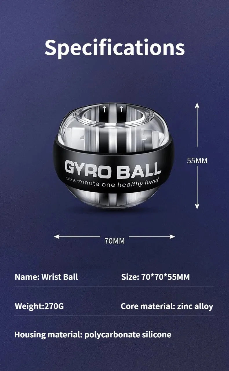 Power Ball Handgelenk-Trainer Gyro Selbststartender Unterarm-Muskelstärker Handgelenkstärker für Konditionstrainingsgeräte