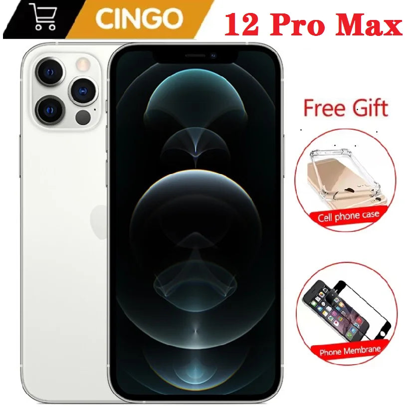 iPhone 12 pro Max 6.7 Inch 128GB 256GB ROM A14 Bionic Chip iOS Original Unlock Apple Max Used Cellphone