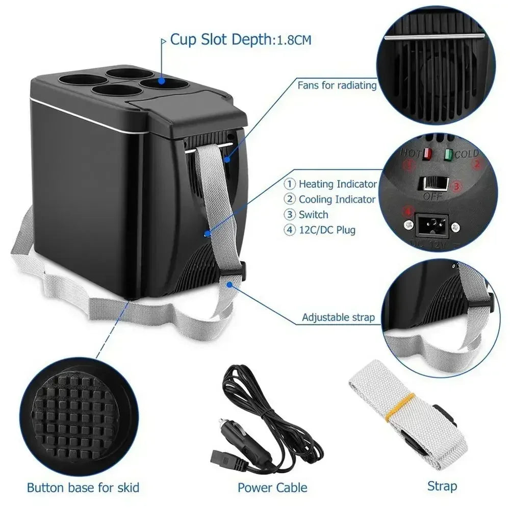 Réfrigérateur de voiture 2025 6L 8L Petit réfrigérateur domestique pour camping, boissons fraîches d'été, boissons glacées, voiture 12V, camion 24V
