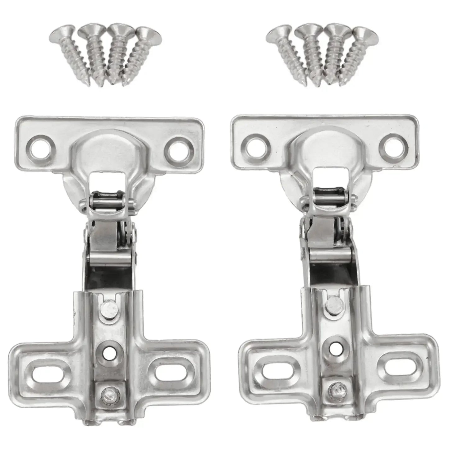 Lot de 2 charnières de meuble souples de 25 mm avec amortisseur pour porte d'armoire de cuisine, quincaillerie de tamponnement en acier inoxydable