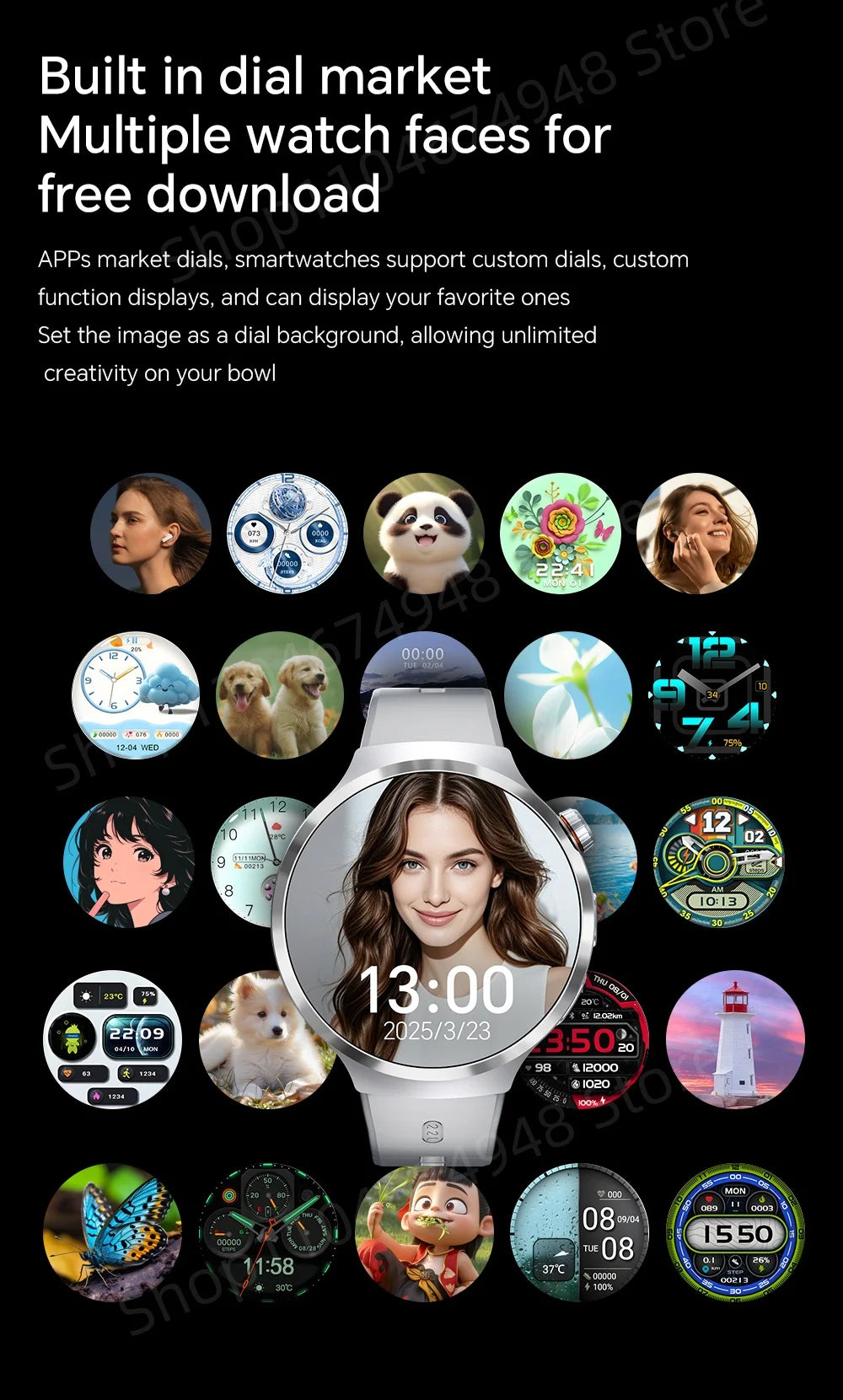 Montre intelligente 4G/5G Full Netcom 1,98 pouces Amoled avec caméra rotative à 210°, Android 13.0, double système GPS, batterie 1900 mAh