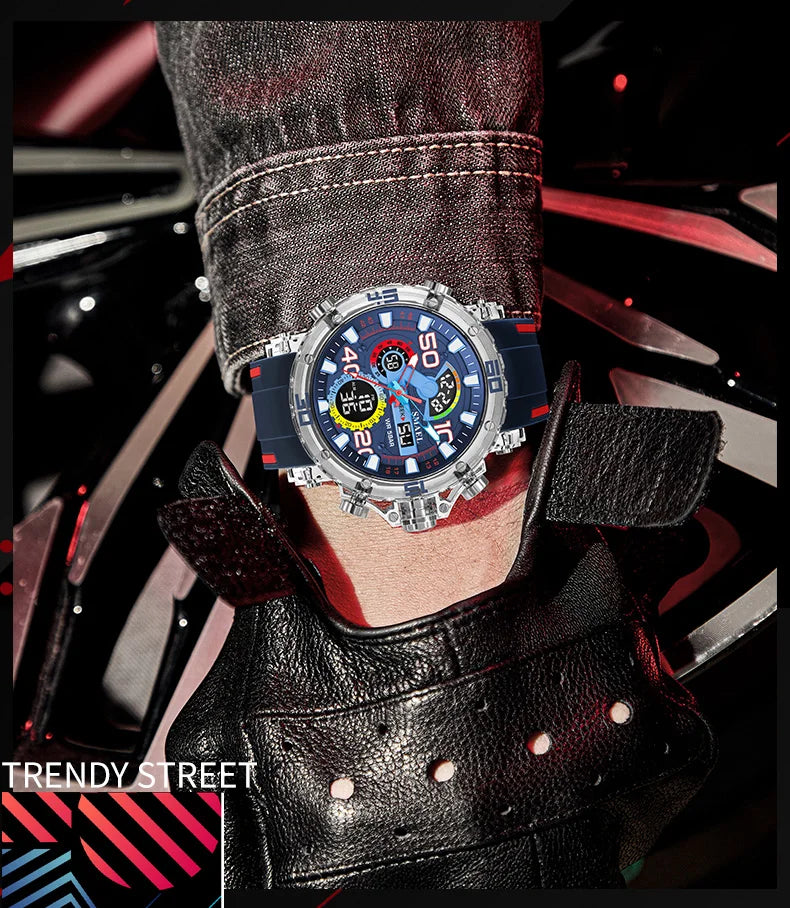 Montres Militaires Hommes Montre 2025 Nouvelle 50M Étanche Chronomètre Alarme Lumière LED Montres Digitales 8136 Montre Sport Homme
