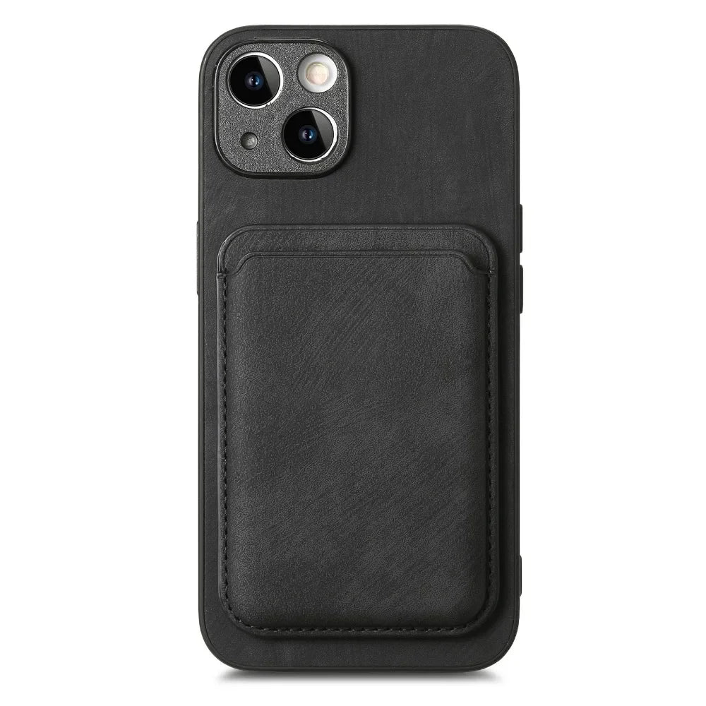 Vintage-Lederhülle mit abnehmbarem magnetischem Kartenhalter für iPhone 17 Air 16e 16 Pro Max 15 14 Plus 13 12 11
