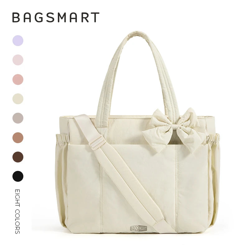 Grand sac fourre-tout grande capacité BAGSMART pour femmes, sac à main polyvalent pour les trajets quotidiens, sacoche bandoulière avec plusieurs poches, sac de sport