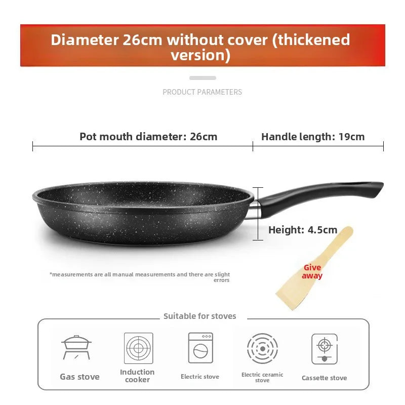 Mafestone Poêle Ménagère à Faible Fumée, Poêle à Crêpes, Poêle Plate pour Steaks, Poêle Antiadhésive Universelle pour Cuisinière