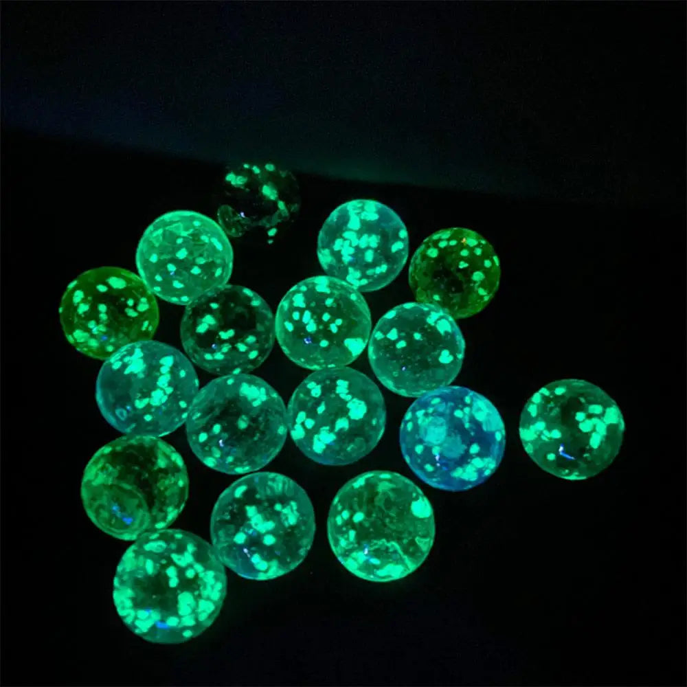 10 pièces/paquet Billes en verre lumineuses dans l'obscurité Billes en verre non poreuses Bille en verre pour aquarium 10 pièces/paquet 16 mm