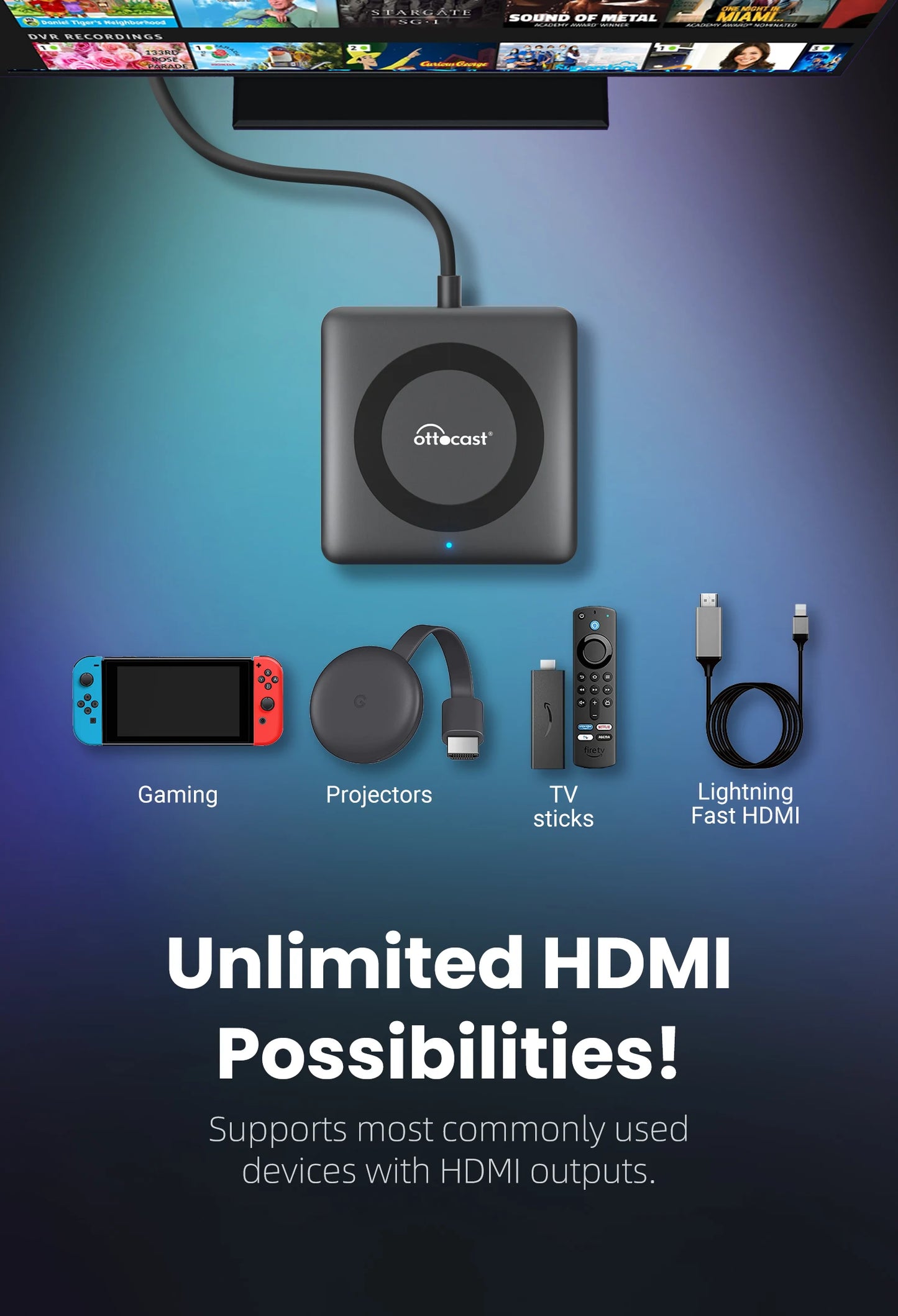 Ottocast Car TV Mate Pro Max Wireless CarPlay Android Auto Adapter für Fire Google TV Stick Konverter für OEM Wired CarPlay Car