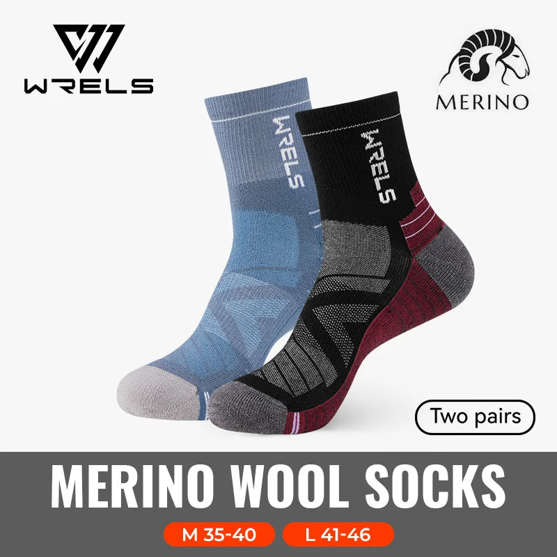 WRELS 1/2/3 Paare Merinowolle Socken Thermische Warme Winter Hohe Elastische Dicke Wandersocken Feuchtigkeitsaufnahme Wollsport Socken