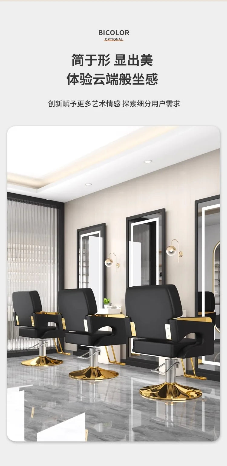 Chaise de Salon de Luxe Lifter, Protecteur en Métal, Dossier, Chaise de Barbier Pivotante, Fauteuil Confortable Nordique, Cadeira De Cabeleireiro, Mobilier de Salon