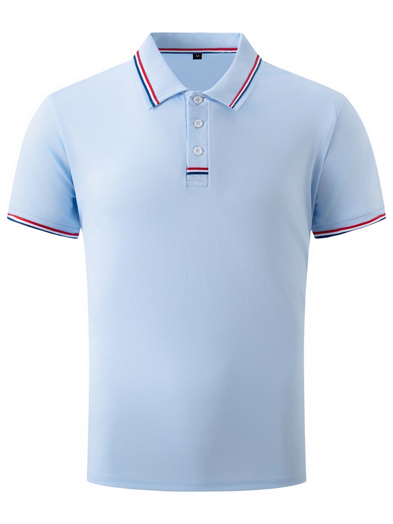 Men's Quick-Drying Solid Color Polo Shirt Summer Elastic Collared Short-Sleeved Sports T-Shirt for Active Wear