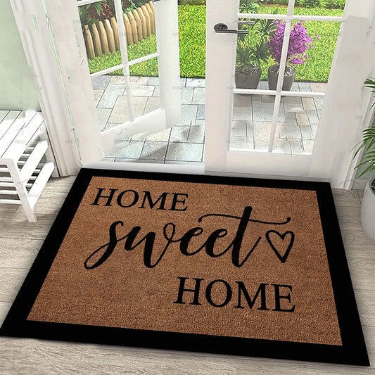 HOME Sweet HOME Doormat with Heart Letter Coir Non-Slip Entrance Mat for Front Door Porch Kitchen Indoor Outdoor Welcome Rug