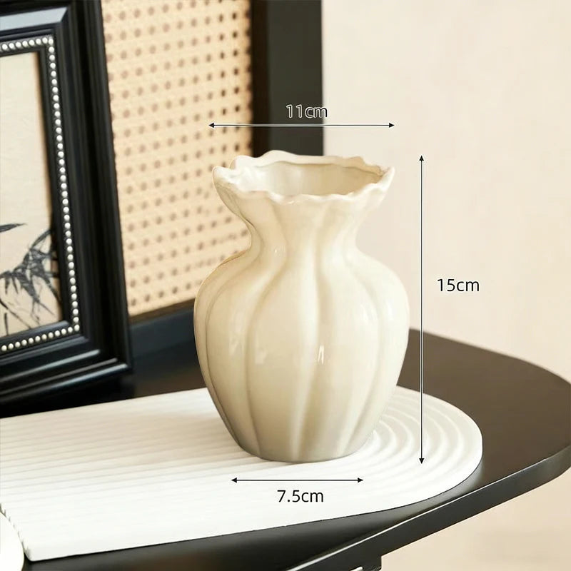 Vase à fleurs en céramique, Centre de table décoratif, Vase esthétique, Vases pour plantes hydroponiques, Ornement de bureau, Décoration d'intérieur