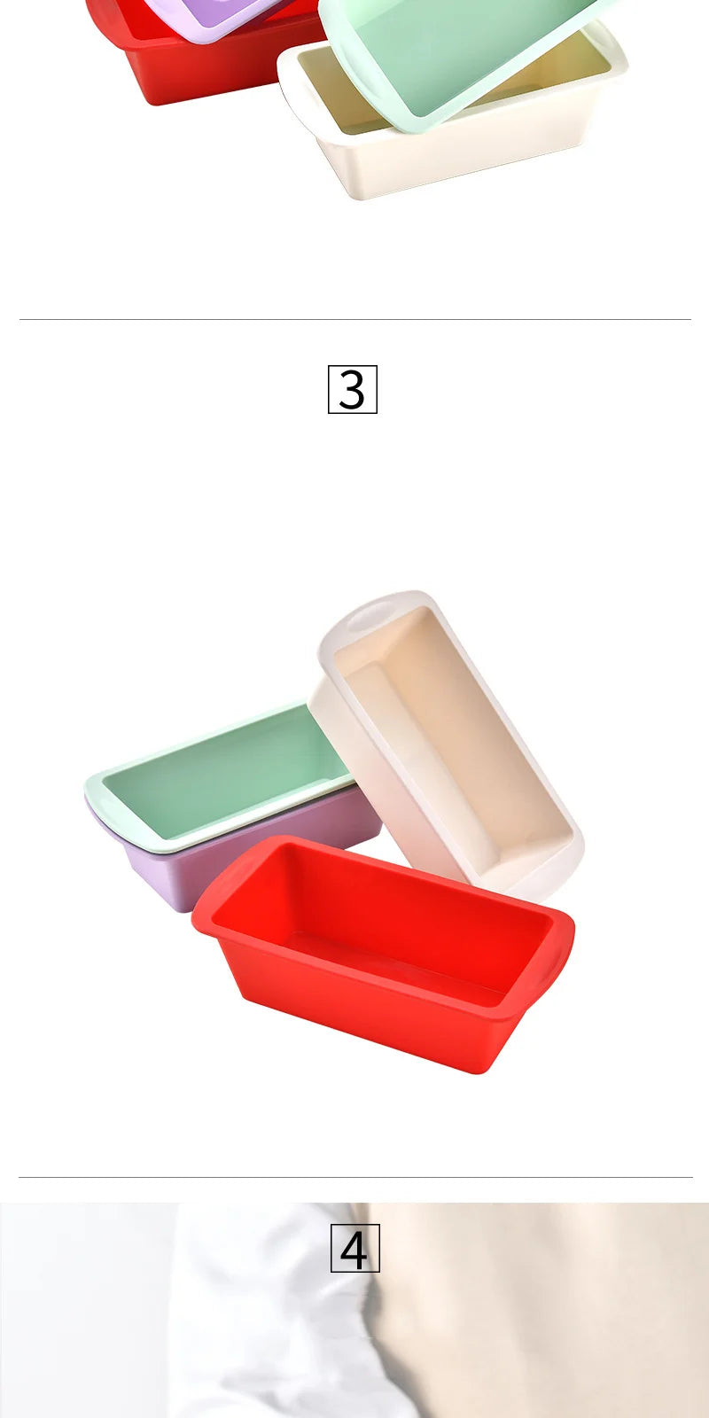 2 Stücke/Set Mini Kastenform Brot Toast Silikonform Rechteckige Kuchenform Käsekuchenform Backform Brot Backblech