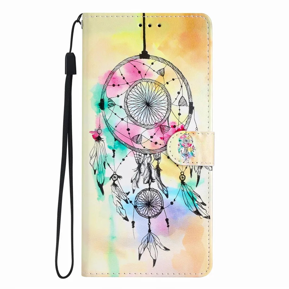 Joli étui à fleurs peintes pour Samsung Galaxy A03 A04S A05 A05S A06 A13 A14 A16 A23 A24 A25 A34 A35 A36 A52S A53 A54 A55 5G Coque