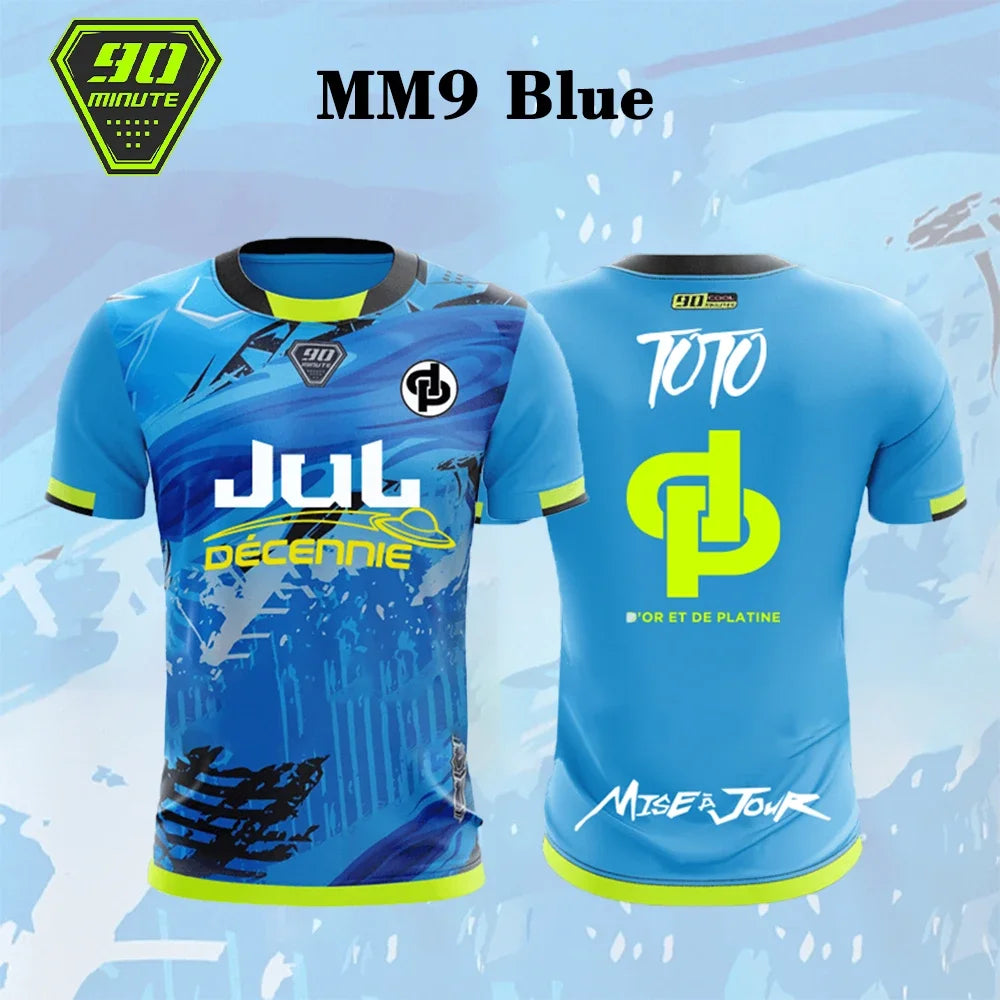 90-minute MM9 JUL Football Jersey 3D Print Sports Quick-dry Breathable Men T-shirt Outdoor Street Fitness Training Short-sleeve