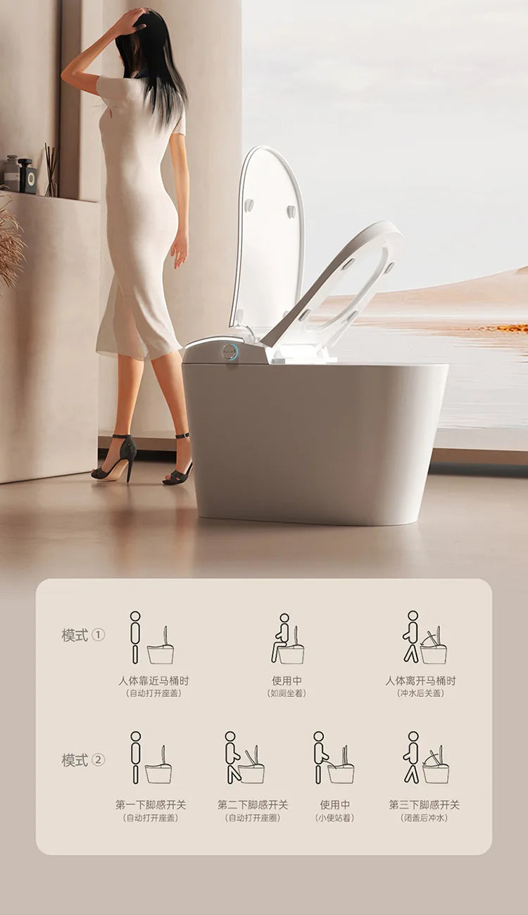 PYJ Muse No. Toilettes intelligentes sans limite de pression d'eau Toilettes domestiques ergonomiques Entièrement automatiques à l'avant indépendant