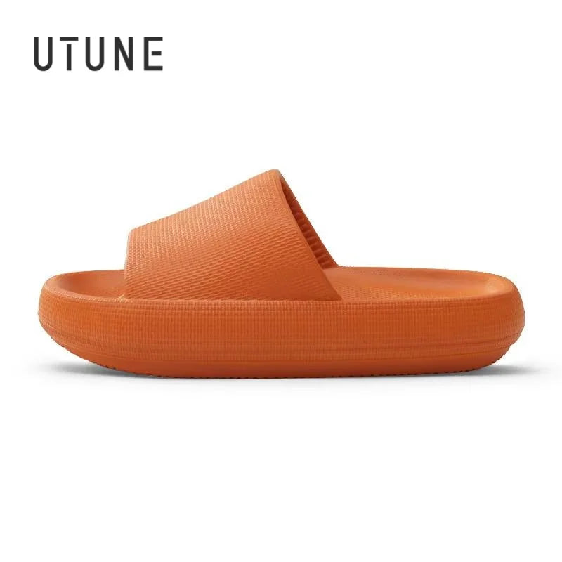 UTUNE 51CM Hausschuhe für Herren Plateau Haussschuhe EVA Weiche Mode Pantoletten Rutschfeste Sommersandalen Damen Badeschuhe Dusche