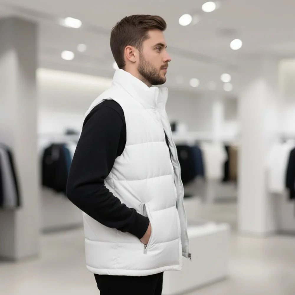 Herren Weste Jacke Slim Fit Stehkragen Ärmellose Pufferjacken Frühling Herbst Lässige Weste Herren Warmer Mantel 2026 Trends