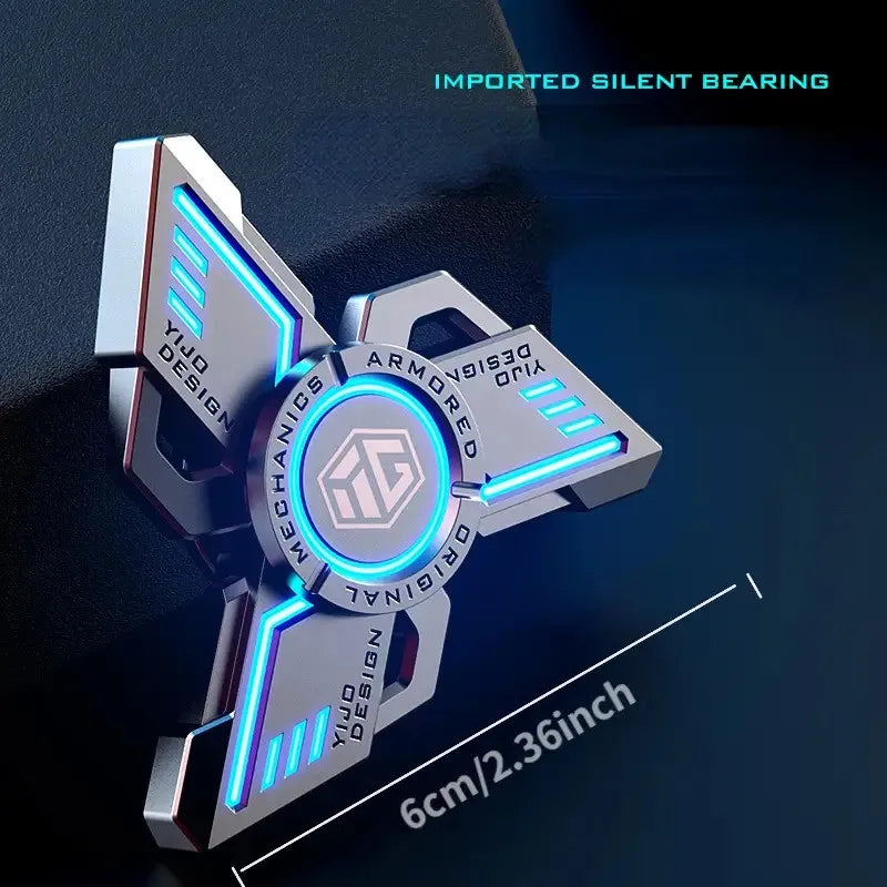 Jouets anti-stress EDC lumineux, fidget spinners en alliage métallique, toupie noctilucente anti-stress pour adultes et enfants.