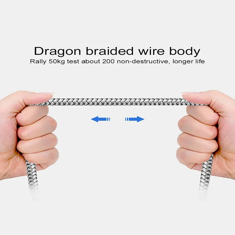 USB-A auf iPhone 15 Nylon geflochtenes Kabel, Schnellladekabel für Huawei Samsung Galaxy S22 Android Handy Ladekabel Zubehör
