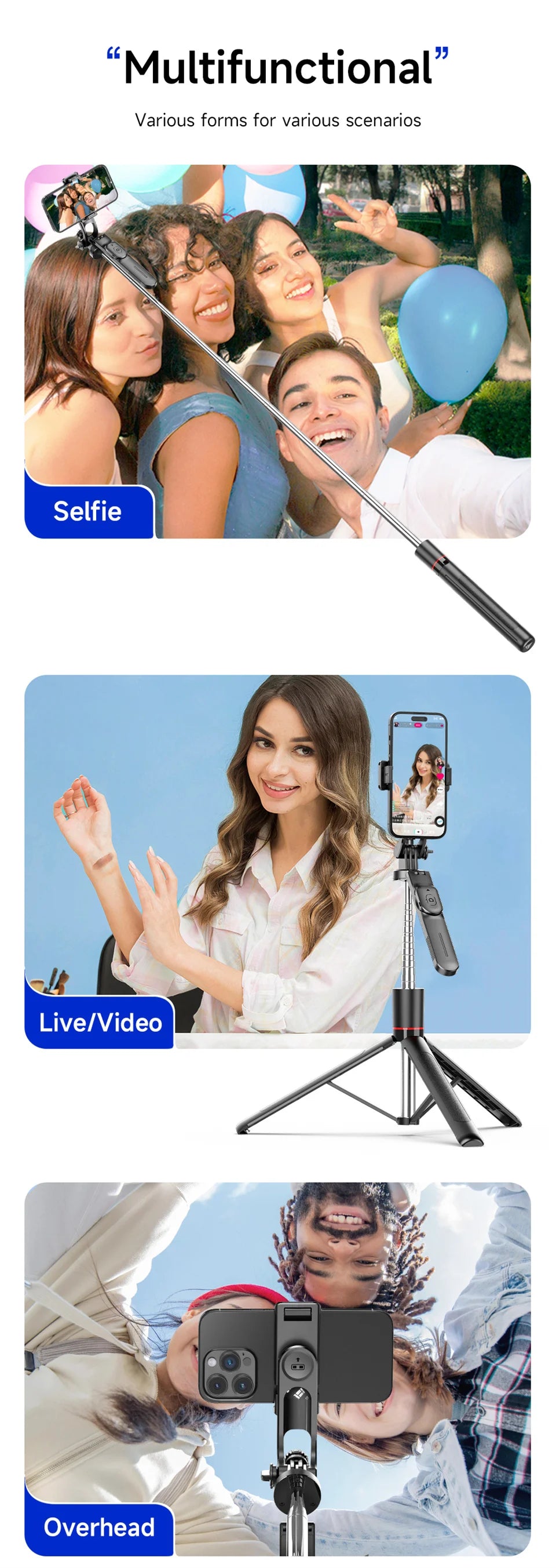 FGCLSY Telescopic Selfie Stick Tripod Monopod Stand Mobile Phone Support Wireless Gimbal Stabilizer For iPhone Android Holder