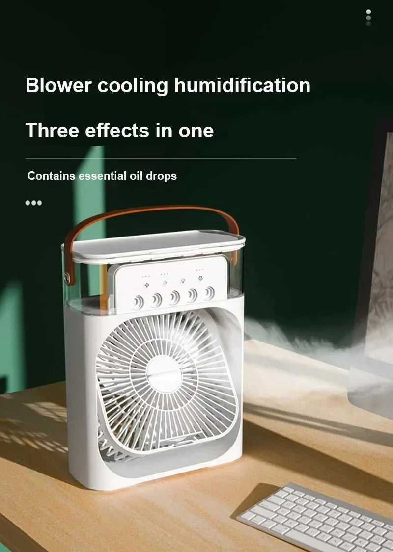 3-in-1-Ventilator, Klimaanlage, kleiner Haushalts-Luftkühler, LED-Nachtlicht, tragbarer Luftregulierungsventilator, Büro-Heimventilator, neu