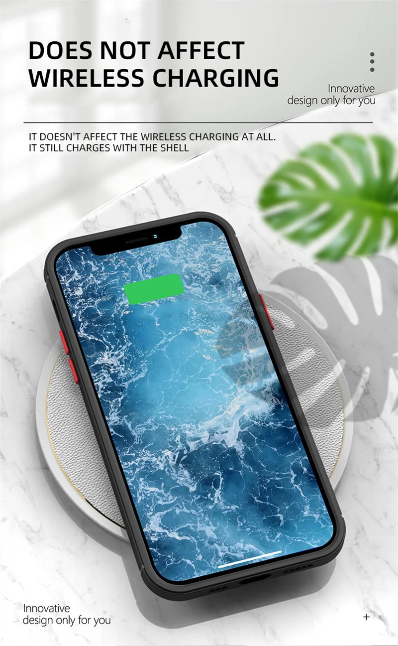 Shockproof Armor Matte Case For iPhone 14 13 12 11 Pro Max XR XS X 6 7 8 Plus SE Mini Silicone Bumper Clear Hard PC Cover Capa