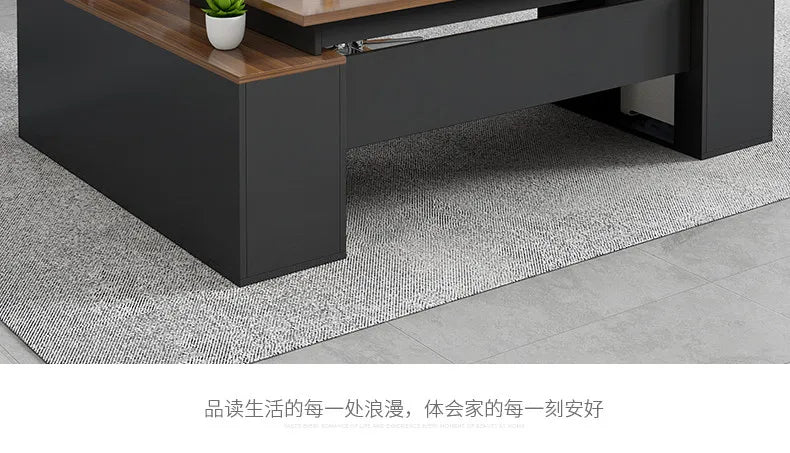 Bureau de bureau grand format de style chinois, design minimaliste, esthétique moderne, bureau universel, mobilier de maison.
