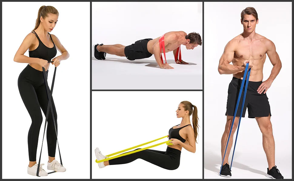 7 niveaux de bande de résistance robuste Agilité Entraînement Équipement de gymnastique Accessoires de yoga Pilates Bande élastique Gymnastique à domicile