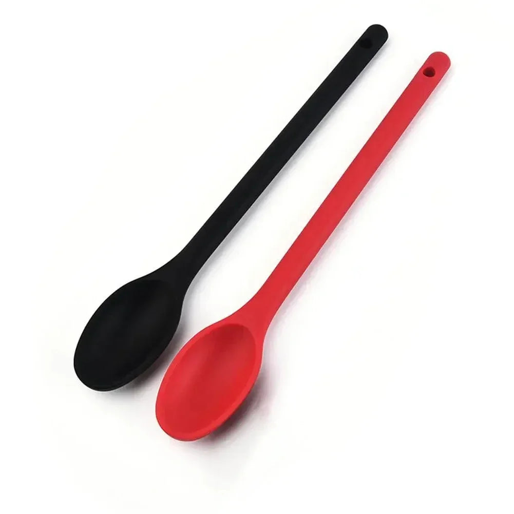 Salad Mixing Spoon Nonstick Silicone Cooking Spoon Long Handle Spoon Baking Spoons Salad Stirring Mixing Serving Scoop Cuchara