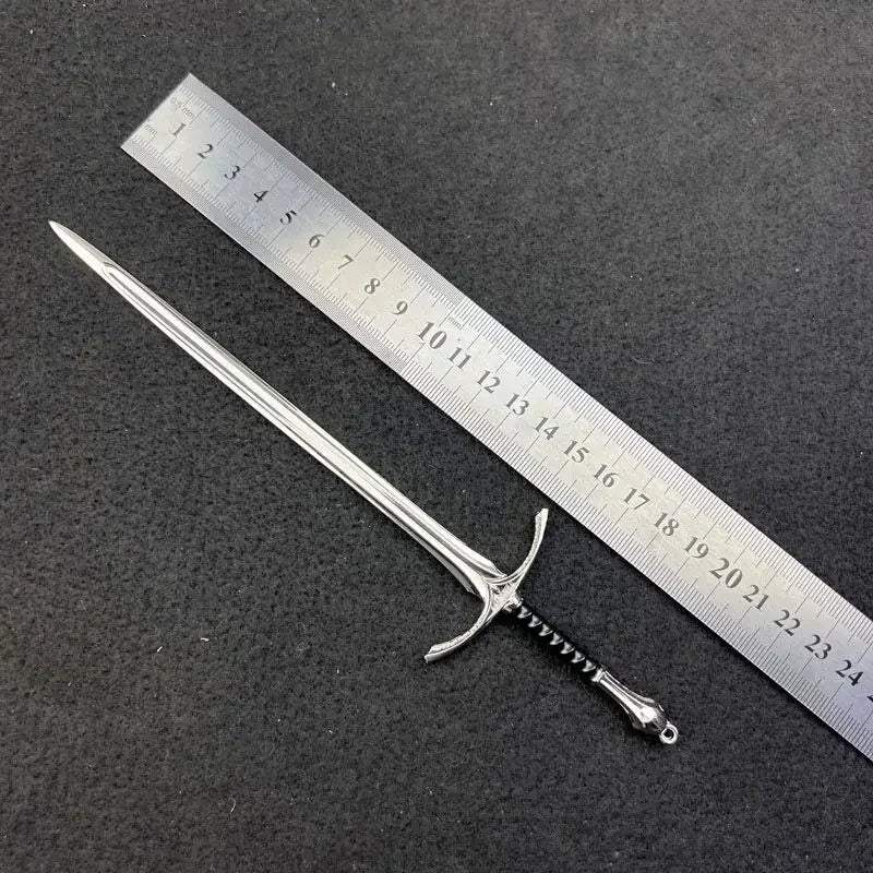 18-22cm Seigneur des Anneaux Arme Médiévale Glamdring Aragorn Narthil Épée Métal Katana Samouraï Porte-clés Ornements Cadeaux Jouet