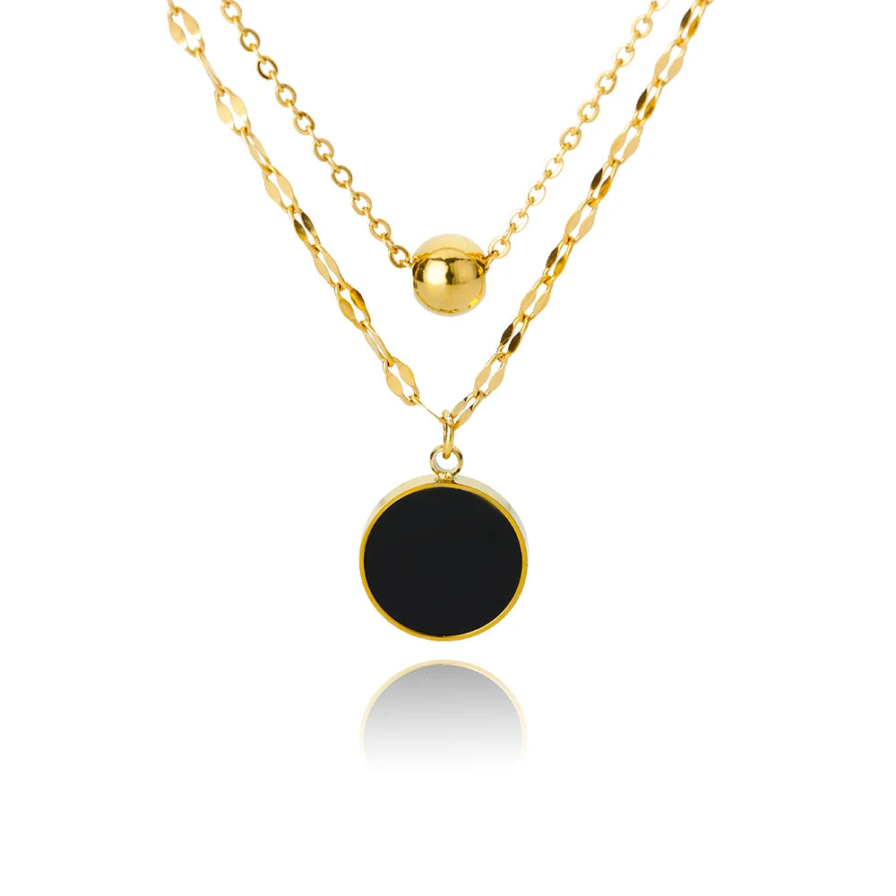 Colliers multicouches en forme de cœur pour femmes, en acier inoxydable, couleur or, pendentif œil maléfique, chaîne ras du cou, bijoux de mariage, cadeau