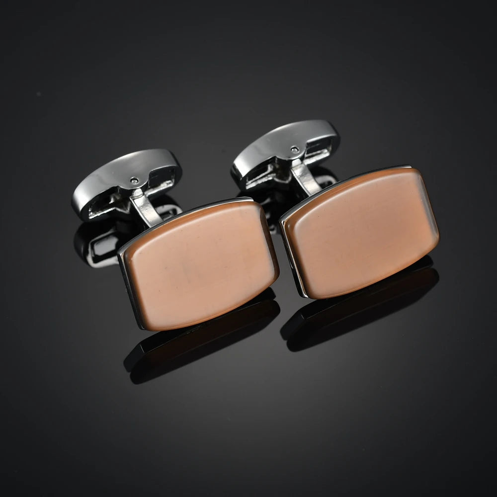 Quality Gems Craft Manschettenknöpfe Blumenmuster Golden Horse Muster Stoff Französische Ovale Hemd gemelos cuff links