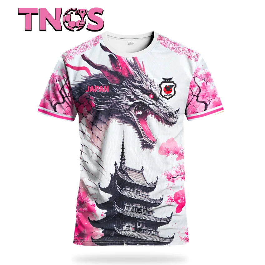 Maillots de football japonais Dragon pour hommes et hauts de sport confortables japonais Sakura pour l'entraînement de football des adolescents