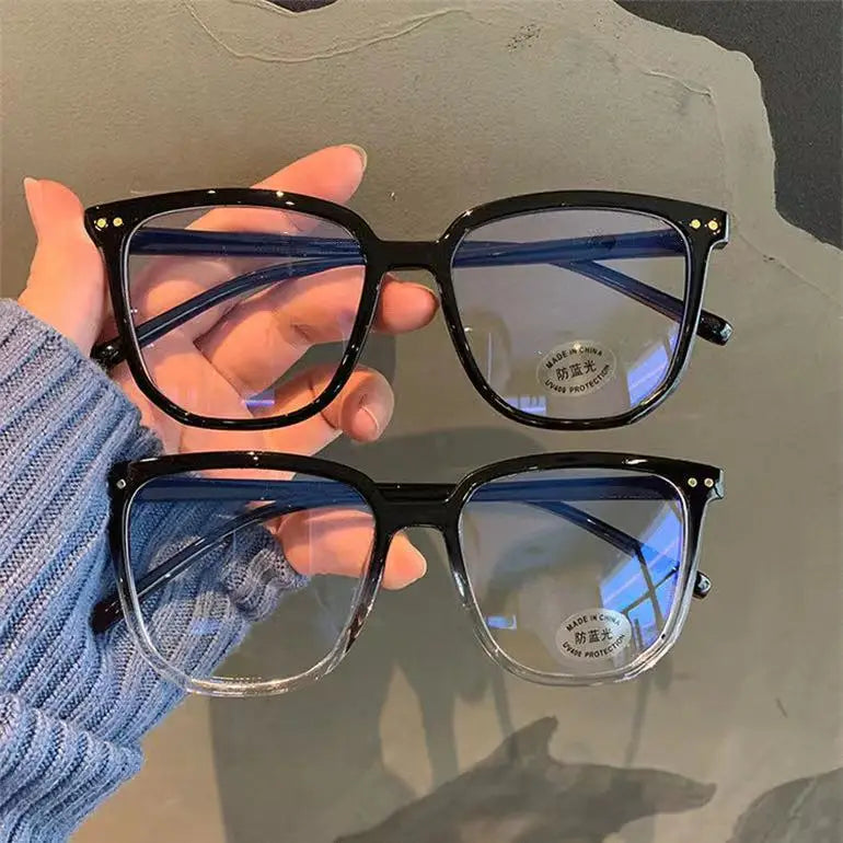 Lunettes de myopie élégantes à monture transparente pour femmes et hommes, anti-lumière bleue, carrées, avec dioptrie négative, monture optique