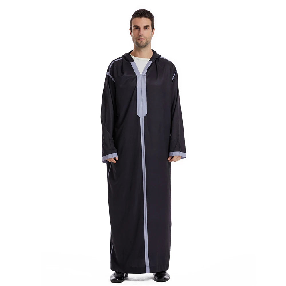 Islam Herren Kapuzen Maxikleid Jubba Thobe Saudi Arabisches Gewand Marokko Kaftan Dubai Türkei Abaya Muslimische Kleidung Ramadan Abayas Kleid