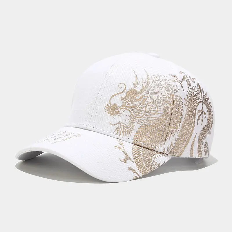 Casquettes de baseball Dragon Chinois imprimées pour hommes, Chapeau snapback en coton pour femmes avec motif de totem, Casquette de camionneur de protection solaire pour l'extérieur