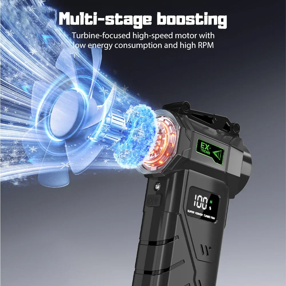 2026 Gewaltiger Ventilator 990000 U/min Leistungsstarker Luftgebläse Bürstenloser Staubsauger Wiederaufladbar Starke Winde 60 m/s Turbo-Jet-Gebläse