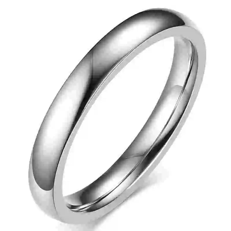Bague de couple classique en acier inoxydable courbé de 4 mm, breloque, bagues en acier titane pour hommes et femmes, meilleur cadeau de fête, bijoux