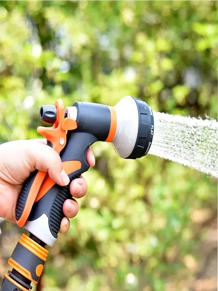 Tuyau d'arrosage pour la maison et le jardin avec raccord bimétallique flexible et pistolet à eau réglable pour le lavage de voiture Fournitures d'irrigation de jardin