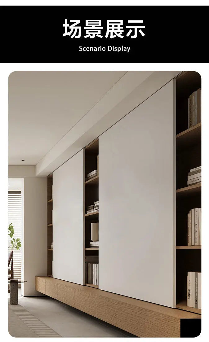 18-25 Board Without Lower Rail Wardrobe Hanging Sliding TV Cabinet Damping Buffer Wooden DoorTrack Sliding Pull-out Sliding Rail