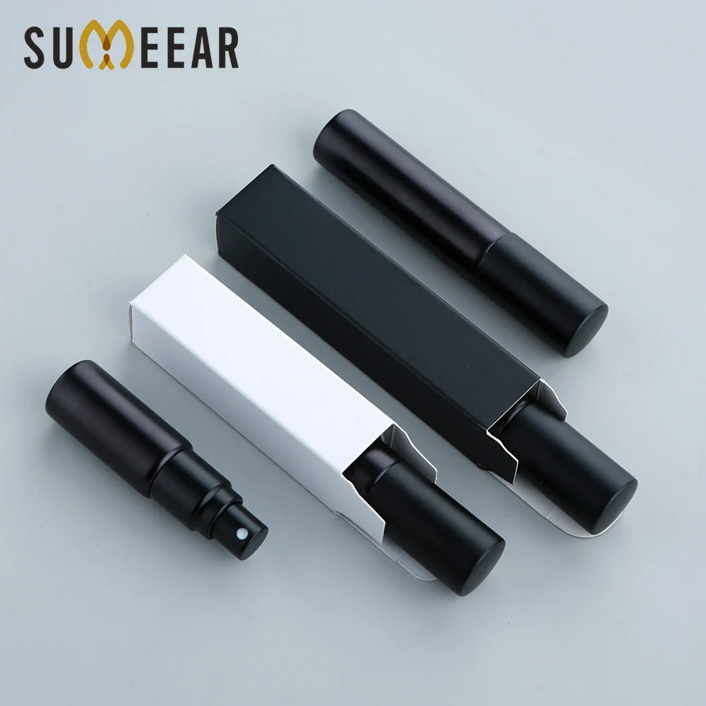 50/100 Stück 5ml 10ml Matt Schwarzer Parfümflakon Mit Verpackung Atomizer Leere Parfüm-Probenflaschen Benutzerdefiniertes LOGO Extra Bezahlen
