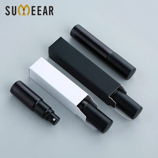 50/100 Pcs 5ml 10ml Matte Black Perfume Bottle With Packaging Box Atomizer Empty Perfume Sample Bottles Custom LOGO Pay Extra