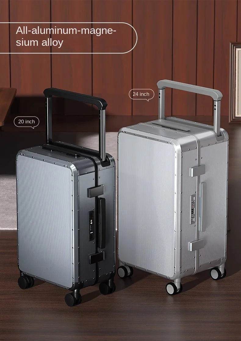 20/24 inch All aluminum-magnesium alloy Travel Suitcase Carry-On Luggage Trolley Case With Wheels Business Boarding Box