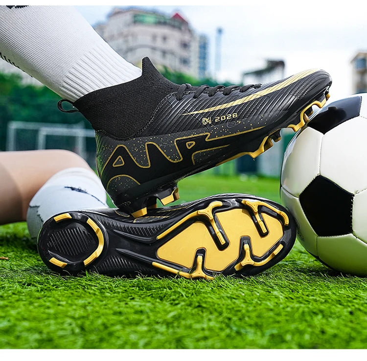 Chaussures de football roses tendance pour hommes, légères et professionnelles, chaussettes intégrées, chaussures de football pour hommes, antidérapantes, originales, baskets de football pour l'extérieur