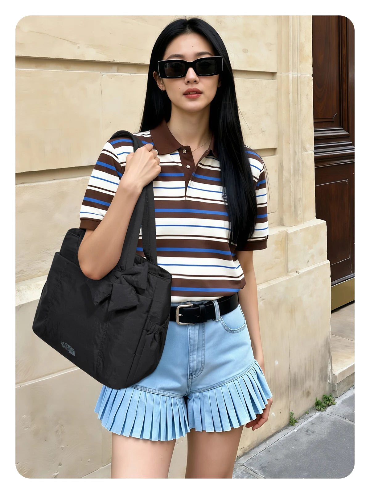 BAGSMART Sac fourre-tout trois tailles avec plusieurs poches, sac à main gonflé, sac à bandoulière décontracté, sac fourre-tout grande capacité
