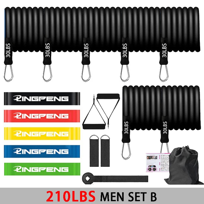 Fitness Widerstandsgummi Yoga Elastisches Band Upgrade Trainingsstange Set Pilates Training Übungsfitnessgeräte Zugseil