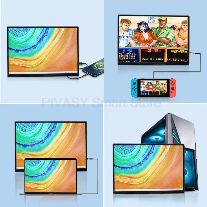 10.5 Inch 2k Portable Touch Screen TV Monitor Mobile for Movie Home Party Office Business Lightweight High-definition Saturation
