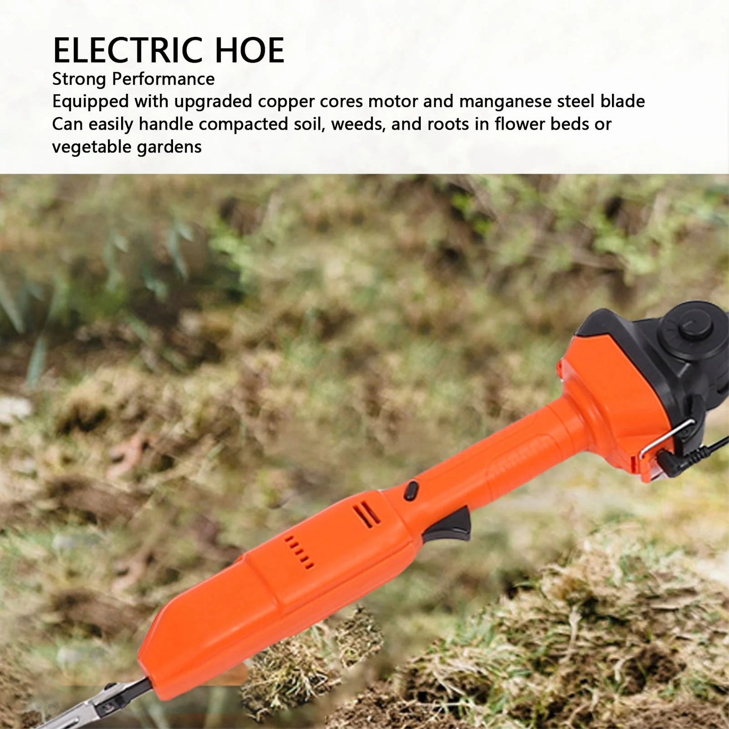 Cordless Mini Hoe Ergonomic Handle Electric Gardening Hoe 4 and 11 Teeth Head Trigger Key Start  for Greenhouse Digging