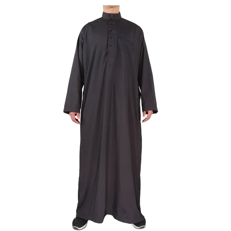 Neu 2025 Naher Osten Muslim Männer Kleid Langarm Jubba Thobe Ramadan Eid Dishdasha Robe Muslimisch Islamische Kaftane Arabische Kleidung